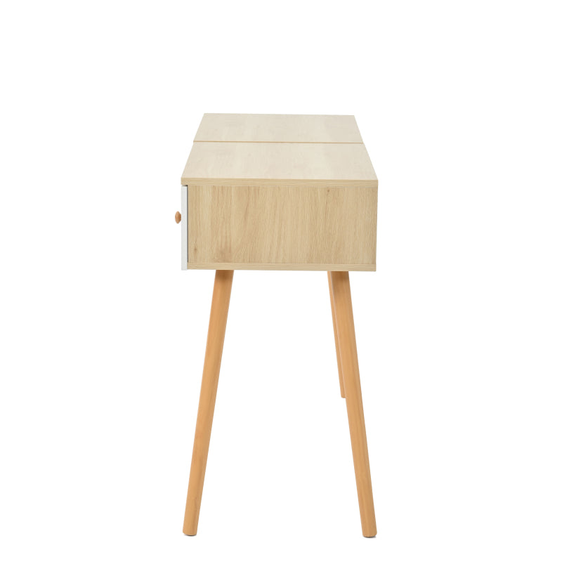 Schminktisch, Kosmetiktisch Mit Spiegel, Schminktisch aus Holz Mit Schubladen, geteilter Stauraum, große Lagerkapazität - Maße:B100/H78/T40 cm(ohne Hocker)(OLD SKU: WF319875AAW)