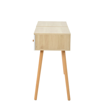 Schminktisch, Kosmetiktisch Mit Spiegel, Schminktisch aus Holz Mit Schubladen, geteilter Stauraum, große Lagerkapazität - Maße:B100/H78/T40 cm(ohne Hocker)(OLD SKU: WF319875AAW)