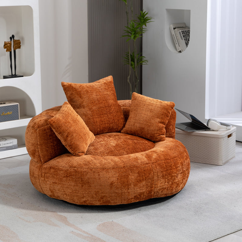 Lazy Sofa Durable Komfort Lounger hohen Rücken Sitzsack Stuhl Couch mit drei Kissen für Erwachsene und Kinder, Indoor & Outdoor, Single Gaming Sofa Stuhl für Schlafzimmer, Büro (Orange Chenille)