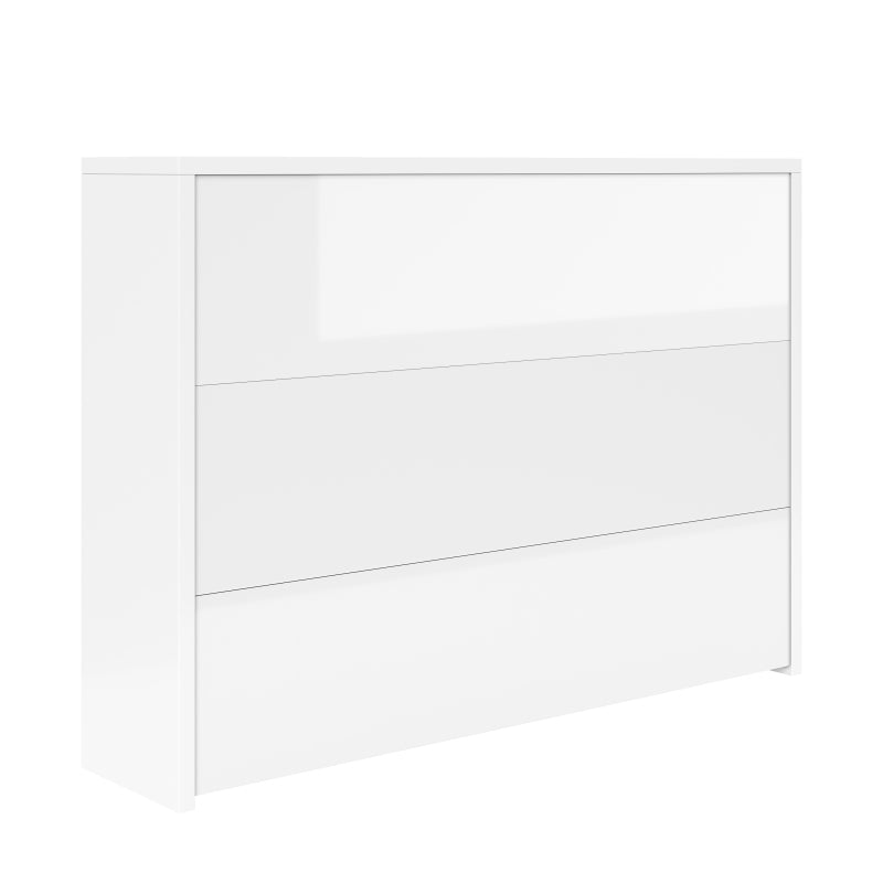 Faltbarer Schreibtisch mit Rollen & Wireless Charger–2-in-1 Sideboard & Arbeitsplatz, 115×27×93 cm (geschlossen, 95×51cm) White