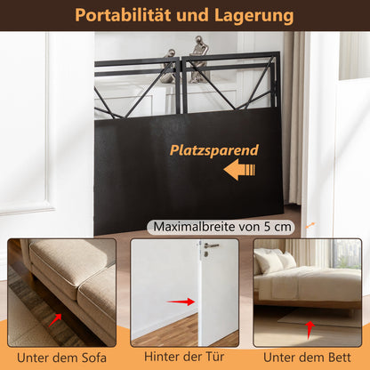 Klappbarer Schreibtisch 99x50cm – Computertisch Faltbar & Platzsparend in 8 Sek. Montiert, MDF Holzoptik für Home Office & Büro, Schwarz