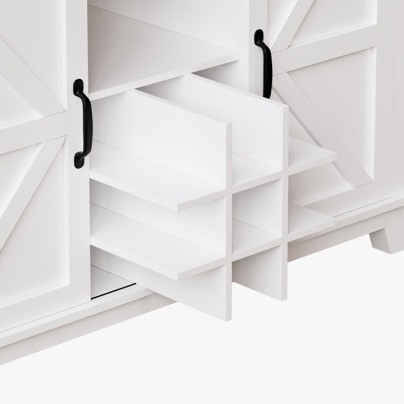 Küchenschrank(105×38.4×180cm), Hochschrank Küchenbuffet, Sideboard mit LED-Beleuchtung,Variable Lichtfarben, weiß