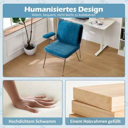 Bürostuhl mit integriertem Katzenbett - Haustierfreundlicher Stuhl, kratzfestes Material,schbreite Sitzfläche, austauschbare Armlehnen, menenfreundliches Design, Katzenbett in der Rückenlehne, Blue
