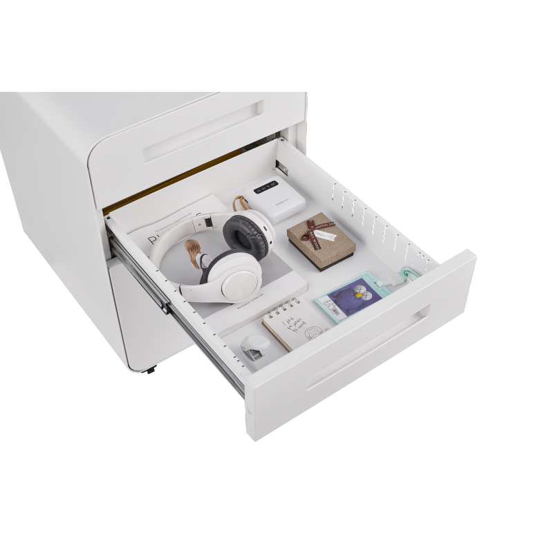 3 Drawer Mobile File Cabinet Under Desk Office,Simple Style Versatile Storage Cabinet for Legal/Letter/A4 Files, 5 Wheel Design Anti-Tilting Cold Rolled Steel Waterproof Moisture-Proof White