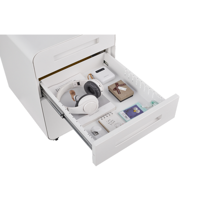3 Drawer Mobile File Cabinet Under Desk Office,Simple Style Versatile Storage Cabinet for Legal/Letter/A4 Files, 5 Wheel Design Anti-Tilting Cold Rolled Steel Waterproof Moisture-Proof White