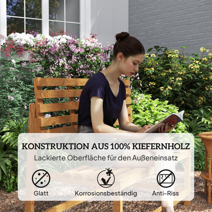 2-Sitzer Gartenbank Holz, wetterfest Sitzbank, Parkbank 240 kg belastbar, Holzbank für Balkon Terrasse, Garten, 110x61x89cm, Teak