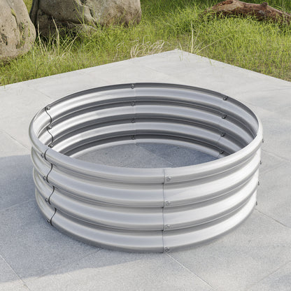Verzinkt erhöhte Gartenbett, Pflanzer erhöhte Gartenbetten im Freien, Runde Freiheit erhöhte Gartenbetten für Gartenbau Gemüse, Früchte, Blumen, Silber