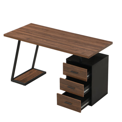 Bürotisch Arbeitstisch Ablage Basteltisch Industrial Schreibtisch 138.5cm mit 3 Schubladen