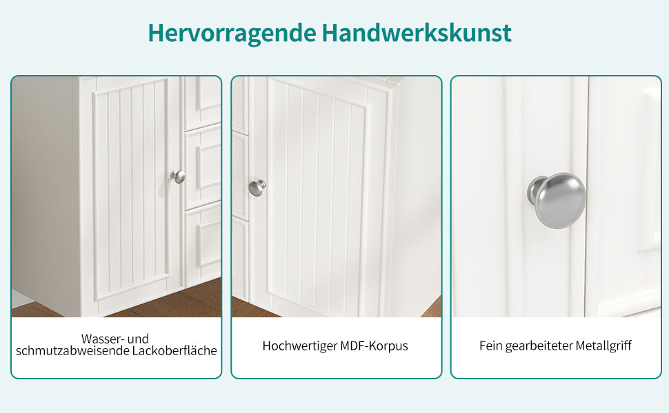 Badezimmerschrank mit Waschbecken,weiß