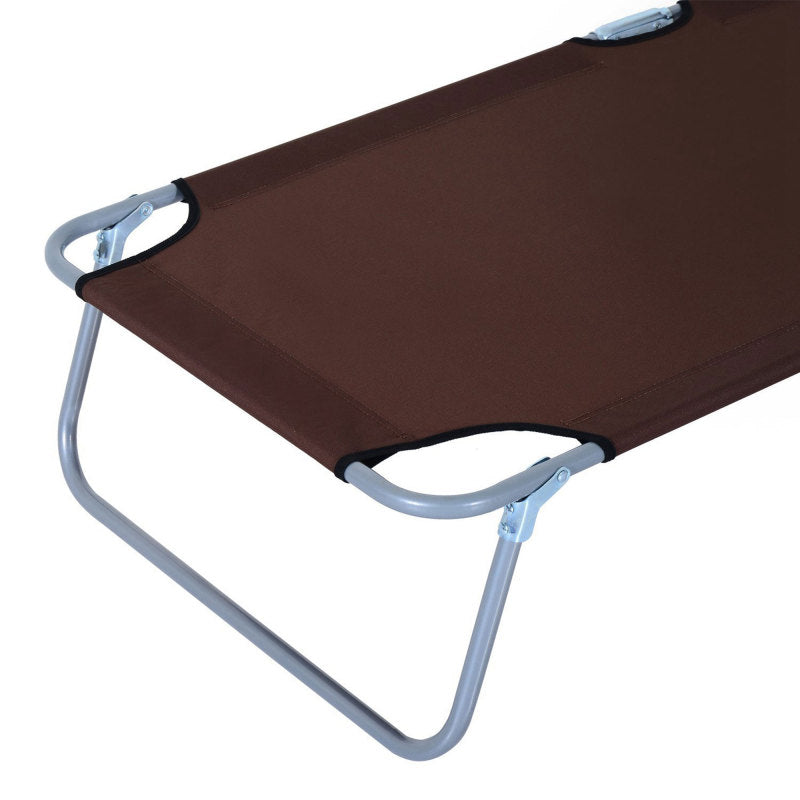 Sonnenliege Gartenliege klappbar mit Sonnenschutz Braun 187x58x36 cm für Terrasse & Balkon