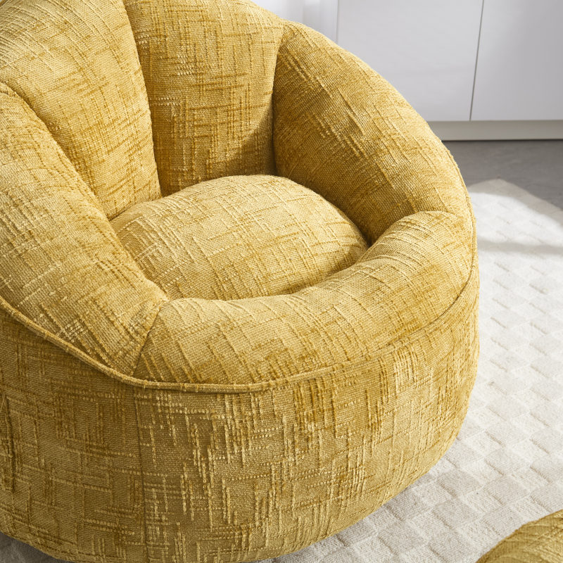 Sitzsack Sofa Stuhl für Erwachsene mit Fußstütze, Gelb