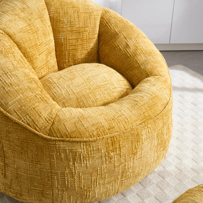 Sitzsack Sofa Stuhl für Erwachsene mit Fußstütze, Gelb