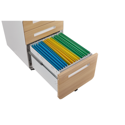 3 Drawer Mobile File Cabinet Under Desk Office,Simple Style Versatile Storage Cabinet for Legal/Letter/A4 Files, 5 Wheel Design Anti-Tilting Cold Rolled Steel Waterproof Moisture-Proof White