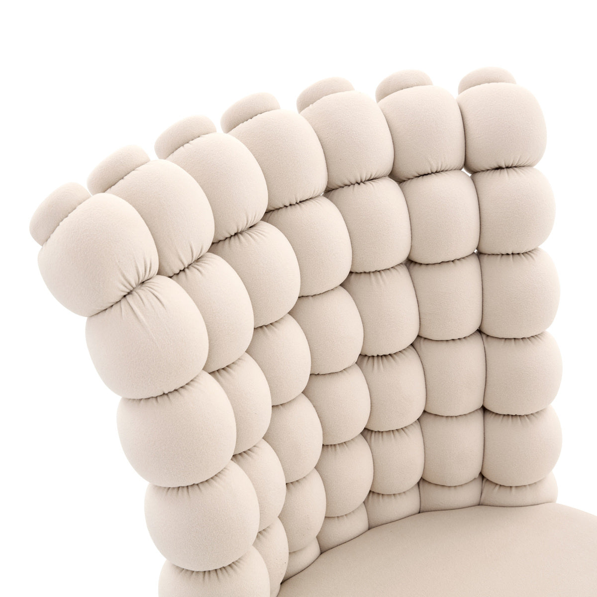 Esszimmerstuhl 2er Set Samt, Schwarz-Metallbeine, Modern Luxus, Cremeweiß