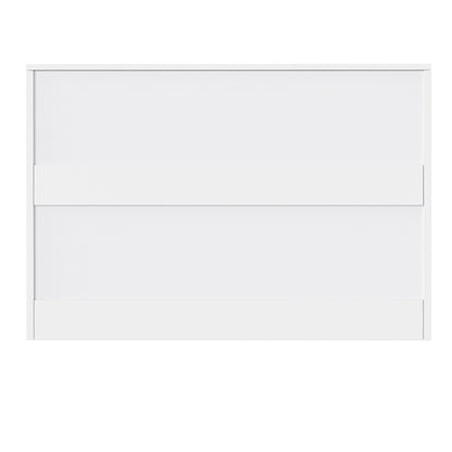 Kommode mit 6 Schubladen, Flurschrank, für Wohnzimmer, Bad und Schlafzimmer, Wellenmuster, lackiert, stoßfestes Eckdesign, 6 Fächer, 110 B x 40 T x 72 H, weiß