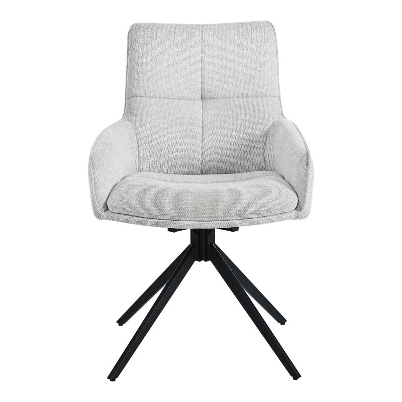 2 Drehbare Stühle nach Anthropometrie, perfekt für Küche und Esszimmer, Grau