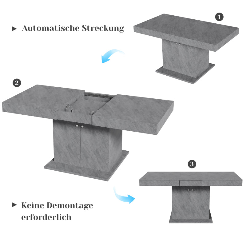 Ausziehbarer Esstisch, L140/180*W80*H76cm, Betonoptik