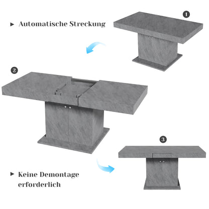 Ausziehbarer Esstisch, L140/180*W80*H76cm, Betonoptik
