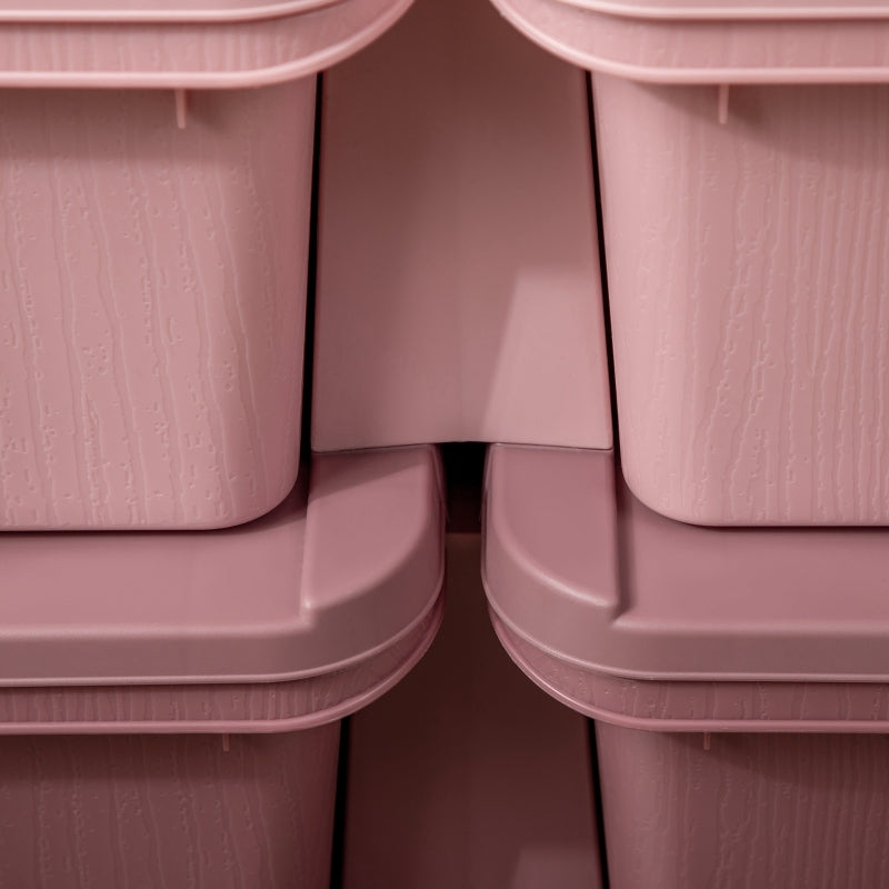 Aufbewahrungsbox Kunststoff, Spielzeug Aufbewahrung, 6 Schubladen, Spielzeug Organizer, Kommode Kinderzimmer, Rosa