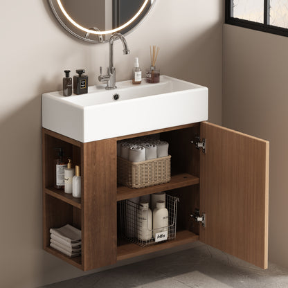 Badezimmermöbel Waschbecken mit Waschtischunterschrank 55 cm , Waschtischunterschrank hängend weiß , Kleine Gästebadmöbel