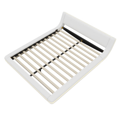 Polsterbett 160x200 cm Weiß, Bettgestell mit RGB LED-Beleuchtung & Fernbedienung, PU Kunstleder, inkl. Lattenrost