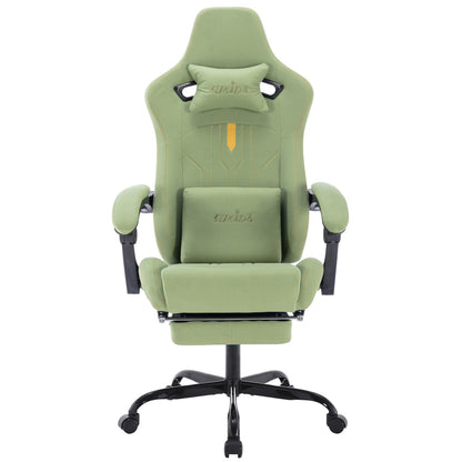 Gaming Stuhl Computerstuhl Ergonomischer Gaming Chair mit Fußstütze Bürostuhl Ergonomischer Computerstuhl mit Lendenwirbelstütze Beige
