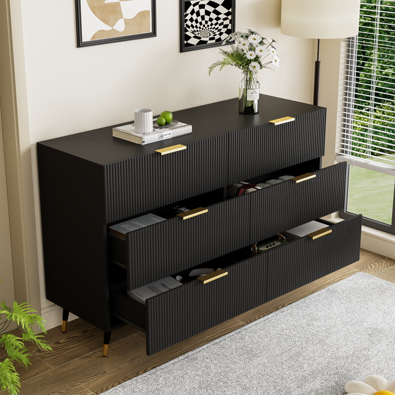 Elegantes Sideboard mit modernem Design, Kommode mit Schubladen und viel Stauraum