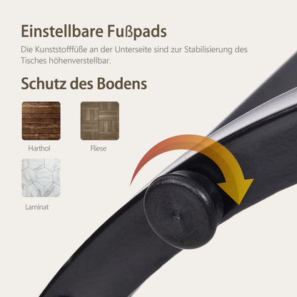 Runder Couchtisch 2er Set Satz Couchtisch Wohnzimmer Runder geschachtelter Beistelltisch 2 Runder Beistelltisch (Braun)