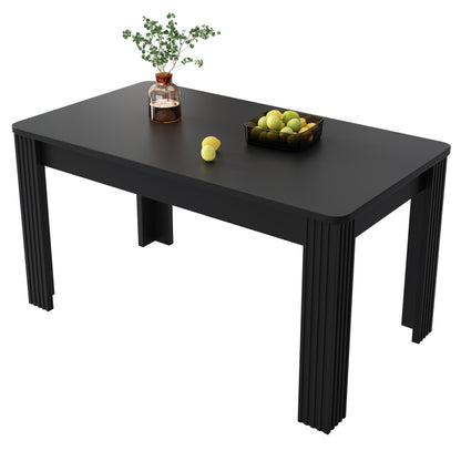 Esstisch, moderner Esstisch, stabiler Esstisch, vierbeiniger Tisch, rechteckiger Esstisch, Kaffee-Lounge-Tisch, moderner einfacher Esstisch, schwarz, (OLD SKU: N634P215552S)