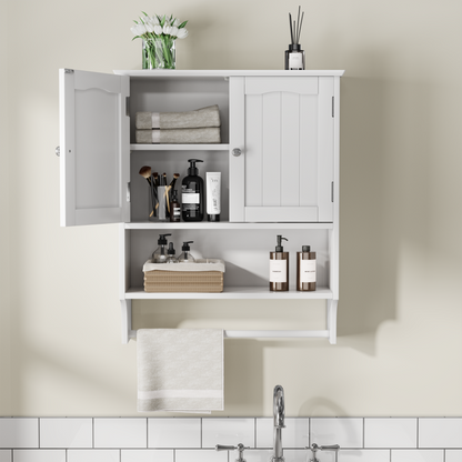 Badezimmer Wandschrank mit Handtuchhalter, Weiß