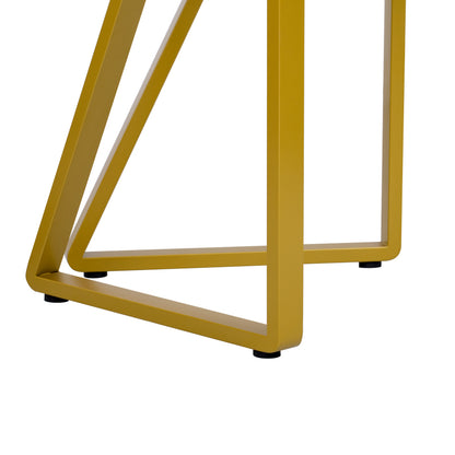 Moderner Esstisch mit Marmor-Muster, erweiterbar, Weiß+Gold