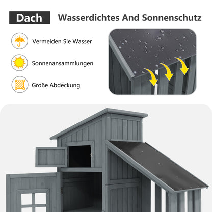 Gerätehaus Gartenschrank Geräteschuppen Geräteschrank, BxT: 124x46 cm,BxTxH:124x46x174cm, auch für kleine Gärten geeignet,Grau, (Holzhütte, 1 St., Gartenhaus)