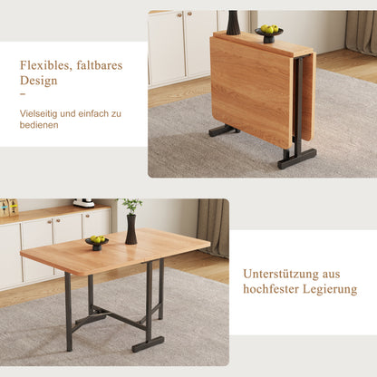 Eleganter moderner minimalistischer Esstisch in Naturfarbe – Ausziehbarer Esstisch 120 cm x 80 cm