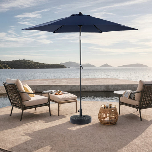 14.8 Ft Double Sided Outdoor Umbrella Rectangular Large with Crank (Navy Blue)(No Base)