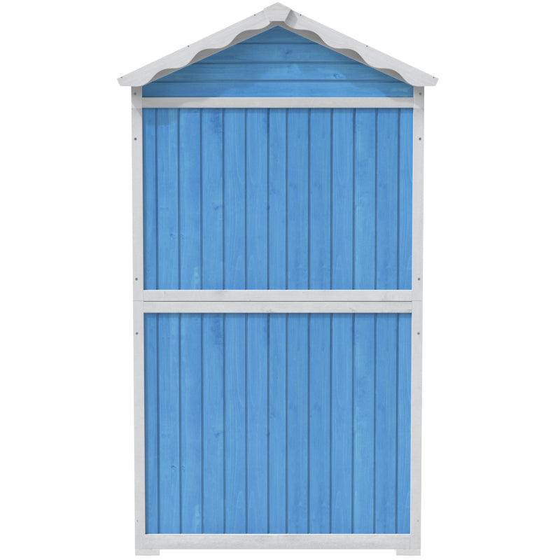 Outdoor Holz Gartenmöbel Aufbewahrungsschuppen, Werkzeughaus für Garten, Terrasse, verblassungsfrei, wetterfest, sicher und geschützt, wartungsfrei, umweltfreundlich, blau