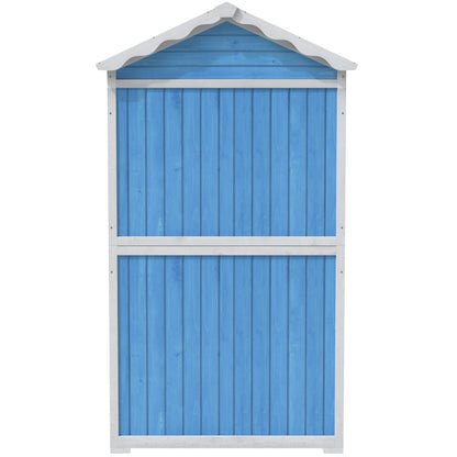Outdoor Holz Gartenmöbel Aufbewahrungsschuppen, Werkzeughaus für Garten, Terrasse, verblassungsfrei, wetterfest, sicher und geschützt, wartungsfrei, umweltfreundlich, blau
