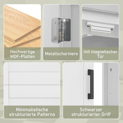 Bodenstehender Badezimmerschrank mit Waschbecken,Waschtisch,Volllackierung, integriertes Keramik Waschbecken, weiß
