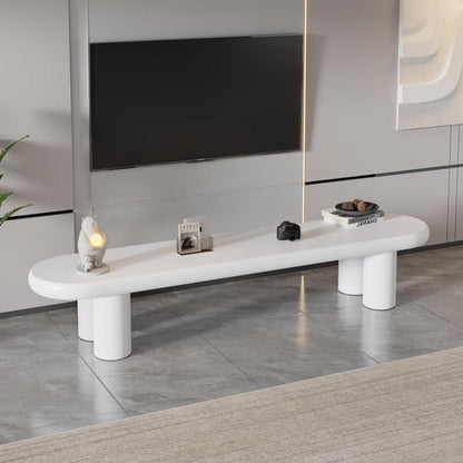 Weißer 160 x 40 x 40 cm großer TV-Schrank, moderner TV-Tisch im minimalistischen Stil mit 4 stabilen Stützbeinen, geeignet für Fernseher bis zu 65 Zoll