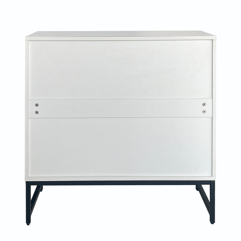 Moderne Sideboard Kommode mit 2 Türen in Vakuum-Formgebung, Standschrank Lagerung Schrank mit Metallgriffen und Rahmenbeinen, geeignet für Wohnzimmer, Flur und Esszimmer