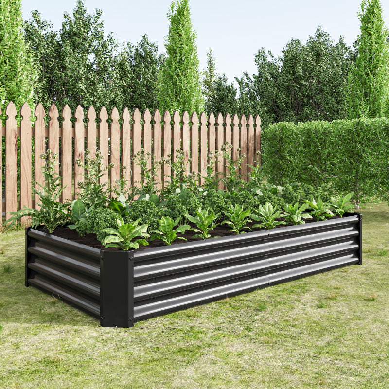 Hochbeet Metall Pflanzenbeet, Hochbeete für Garten aus robustem Stahlblech mit stabilem Design, Rostschutz und Langer Haltbarkeit, Hochbeet Bausatz ohne Boden, Ideal für Gemüse, Kräuter & Blumen Anthr