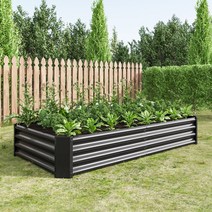 Hochbeet Metall Pflanzenbeet, Hochbeete für Garten aus robustem Stahlblech mit stabilem Design, Rostschutz und Langer Haltbarkeit, Hochbeet Bausatz ohne Boden, Ideal für Gemüse, Kräuter & Blumen Anthr