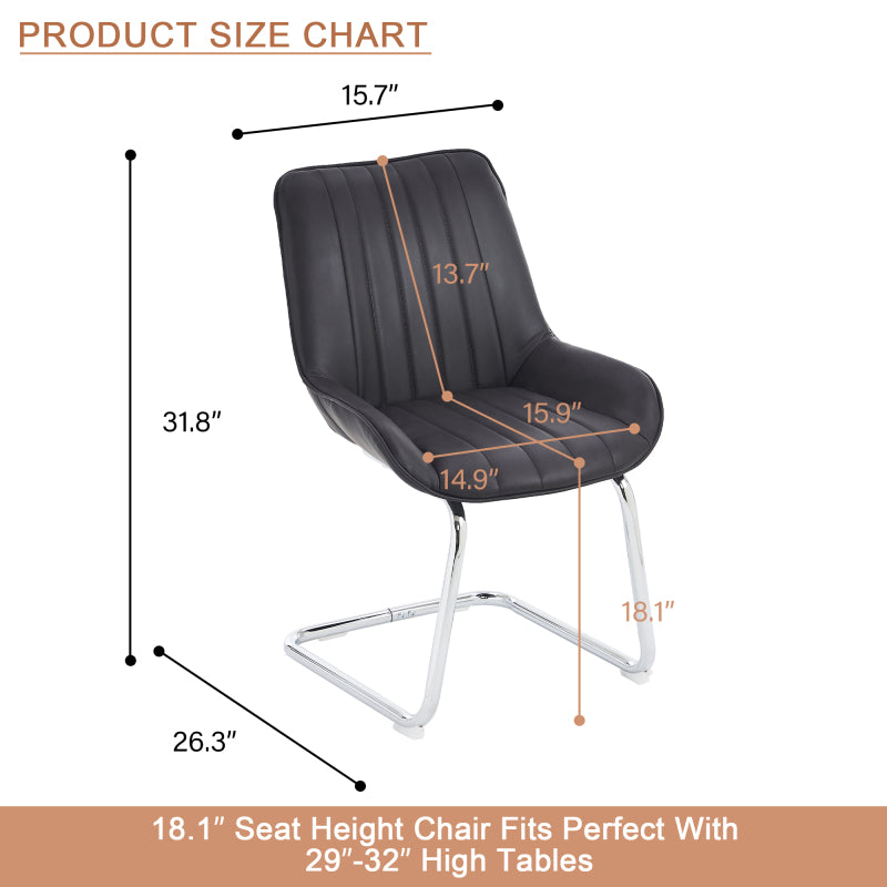 Sorgfältig ausgewählte Küche Wohnzimmer Esszimmer Stühle aus Kunstleder Material für leichtere Wartung! (Satz von 2)