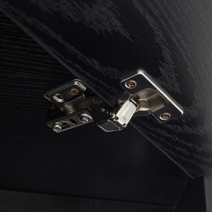 Garderoben-Set Moderner Garderobenschrank, Flurgarderobe, 4 hängenden Haken Schwarz,Maße: B53/ /53/H180 cm