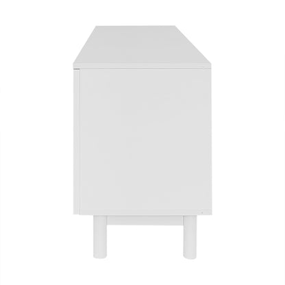 Moderner weiß TV-Schrank – 175 x 38 x 56 cm, verstellbare Einlegeplatten, Leichte Lowboard-TV-Möbel im Luxusstil