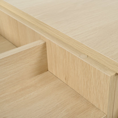 Schminktisch, Kosmetiktisch Mit Spiegel, Schminktisch aus Holz Mit Schubladen, geteilter Stauraum, große Lagerkapazität - Maße:B100/H78/T40 cm(ohne Hocker)(OLD SKU: WF319875AAW)
