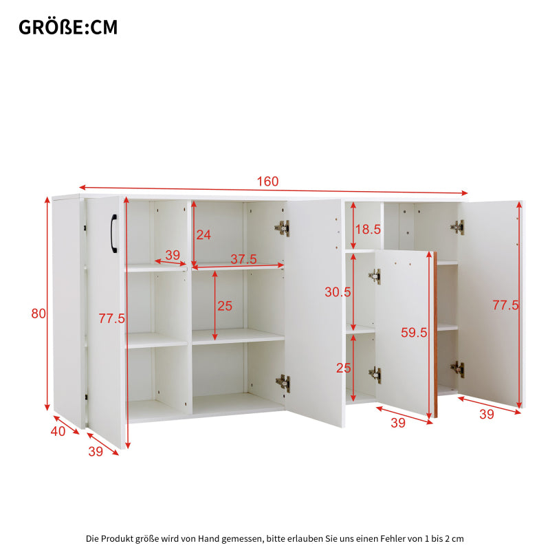 Sideboard Schrank freistehender Holzschrank Holzschrank Küche Zuhause Wohnzimmer weiß