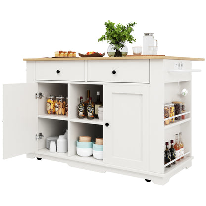 Kücheninsel, Küchenwagen mit Steckdosenleiste ausgestattet, Küchenschrank, Servierwagen mit arbeitsplatte, buffetschrank, Speisewagen mit Holzmaserung, buffetschrank,weiß