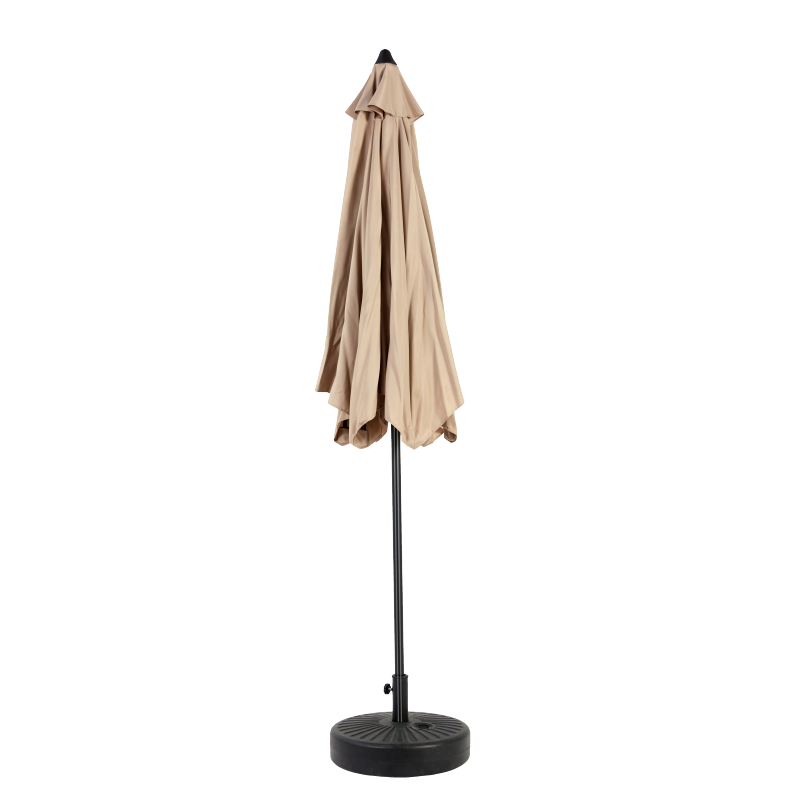 14.8 Ft Double Sided Outdoor Umbrella Rectangular Large with Crank (khaki)(No Base)