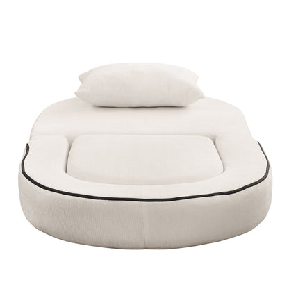 Modulares Sofa-Set Frottee (Terry Cloth), Sektionssofa Minimalistisch, Wohnzimmer Couchgarnitur, Umkehrbar, Beige