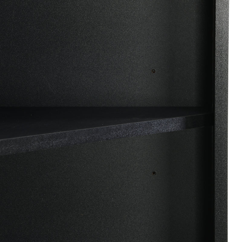 Badschrank, Badmöbel, Eckschrank mit zwei Ablagefächern, offenes Fach mit verstellbarem Einlegeboden, 36.5x 36.5 x 155 cm, schwarz